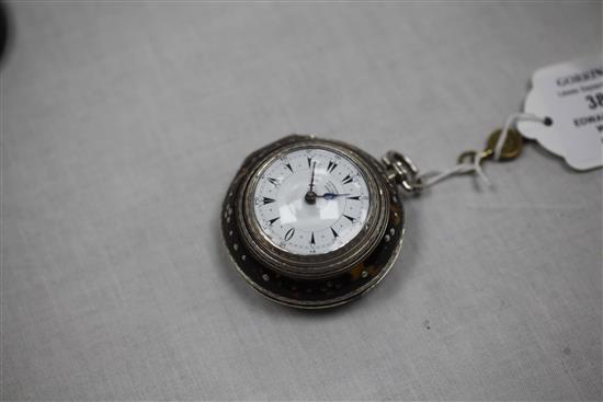A Victorian silver triple cased keywind verge pocket watch made for the Turkish market, by Edward Prior, London,
